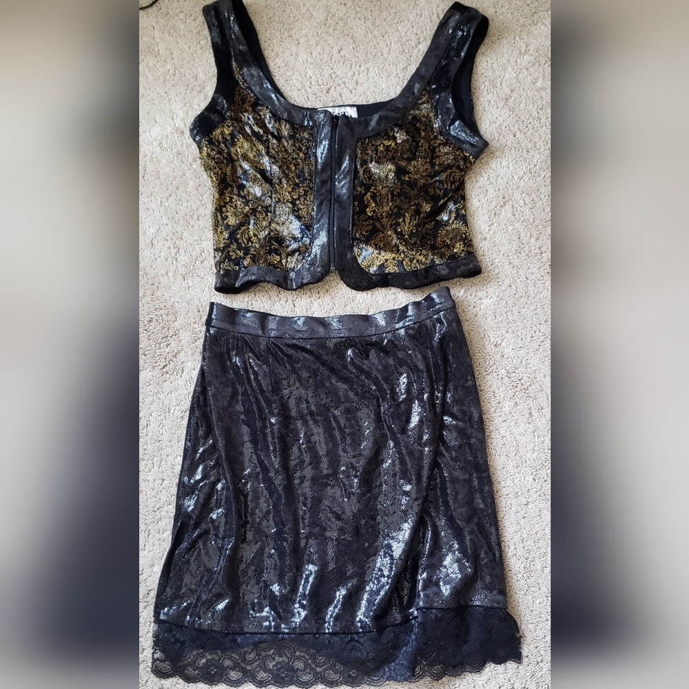 Metallic two piece dress